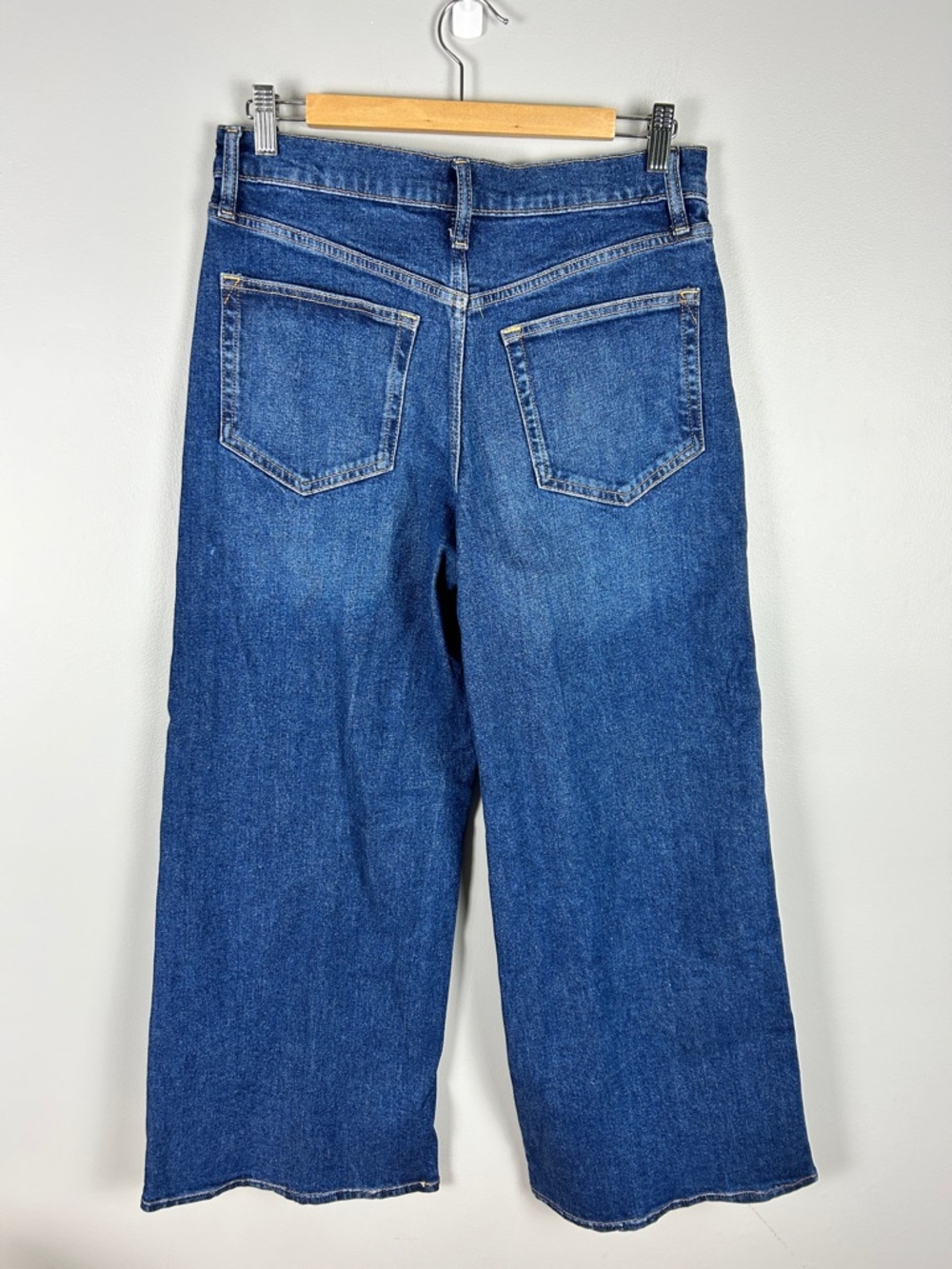 GAP High Rise Stride Wide Leg Jeans Size 6p Dark Wash Stretch Classic Staple - Picture 2 of 4